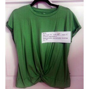 Talbots Green Front Twist Tee XL Short Sleeve Top
